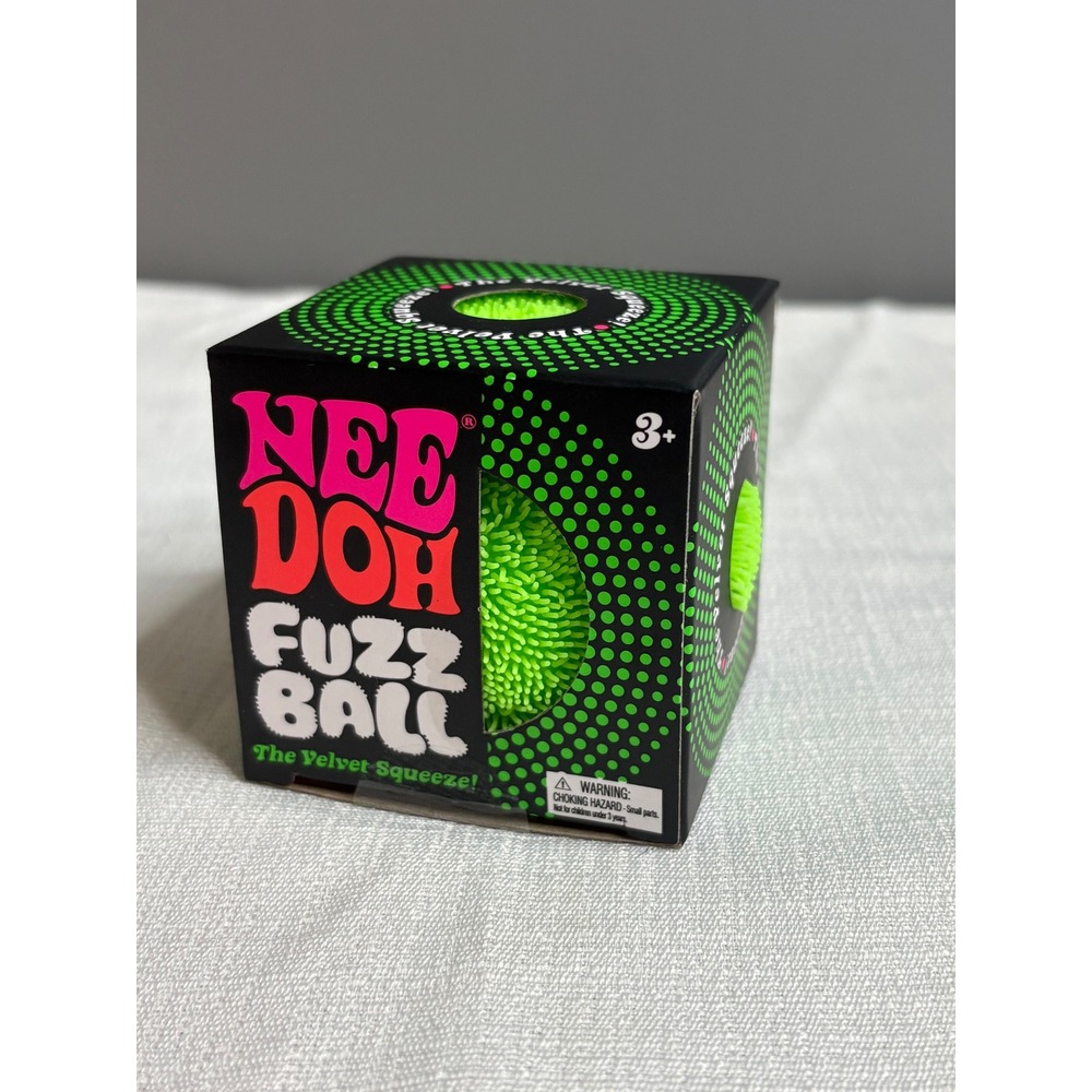 Schylling NeeDoh Fuzz Ball Neon Green Sensory Squeeze Toy Stress Ball FZBND
